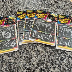 NEW lot of 5 Scratch-A-Sketch Kids Art Sets - Black Scratch Boards